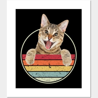 Funny Cat Retro Cat Owner Cat Mom Cat Dad Posters and Art